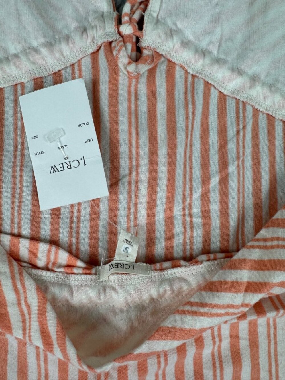 J.Crew Melon Striped Halter Charlotte Top S Tie Front Summer Style Beach Casual - Picture 11 of 15